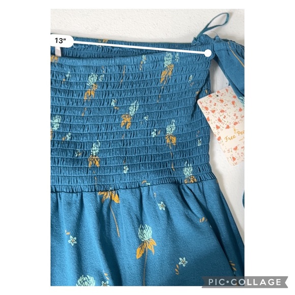 NWT Free People Small Lana Off the Shoulder Tunic in Mermaid Combo - Picture 9 of 12